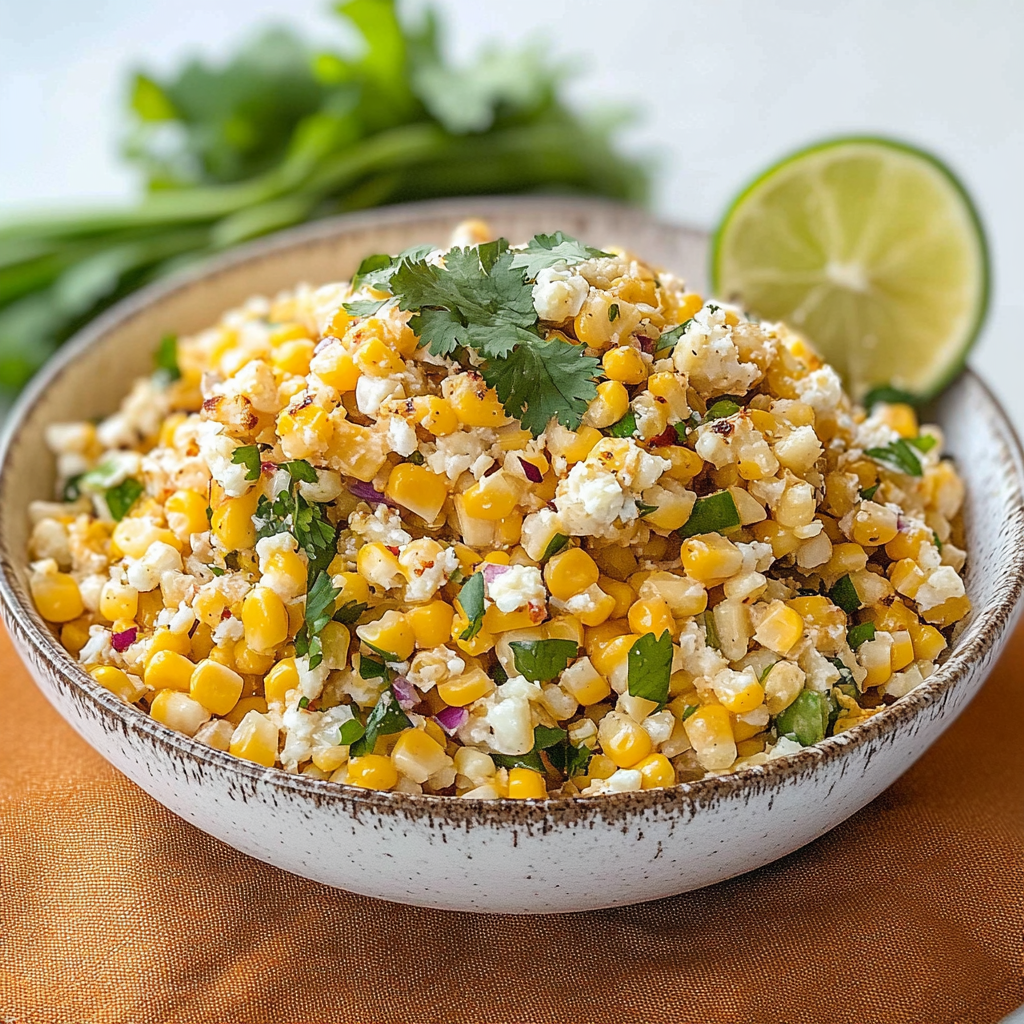 Recipe preparation for The Easy Corn Salad (esquites-style)
