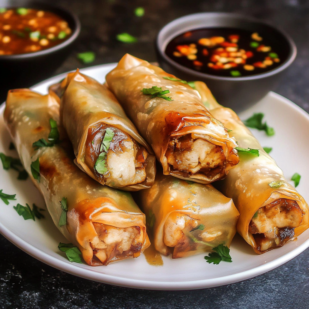 Recipe preparation for Decadent Tofu Spring Rolls
