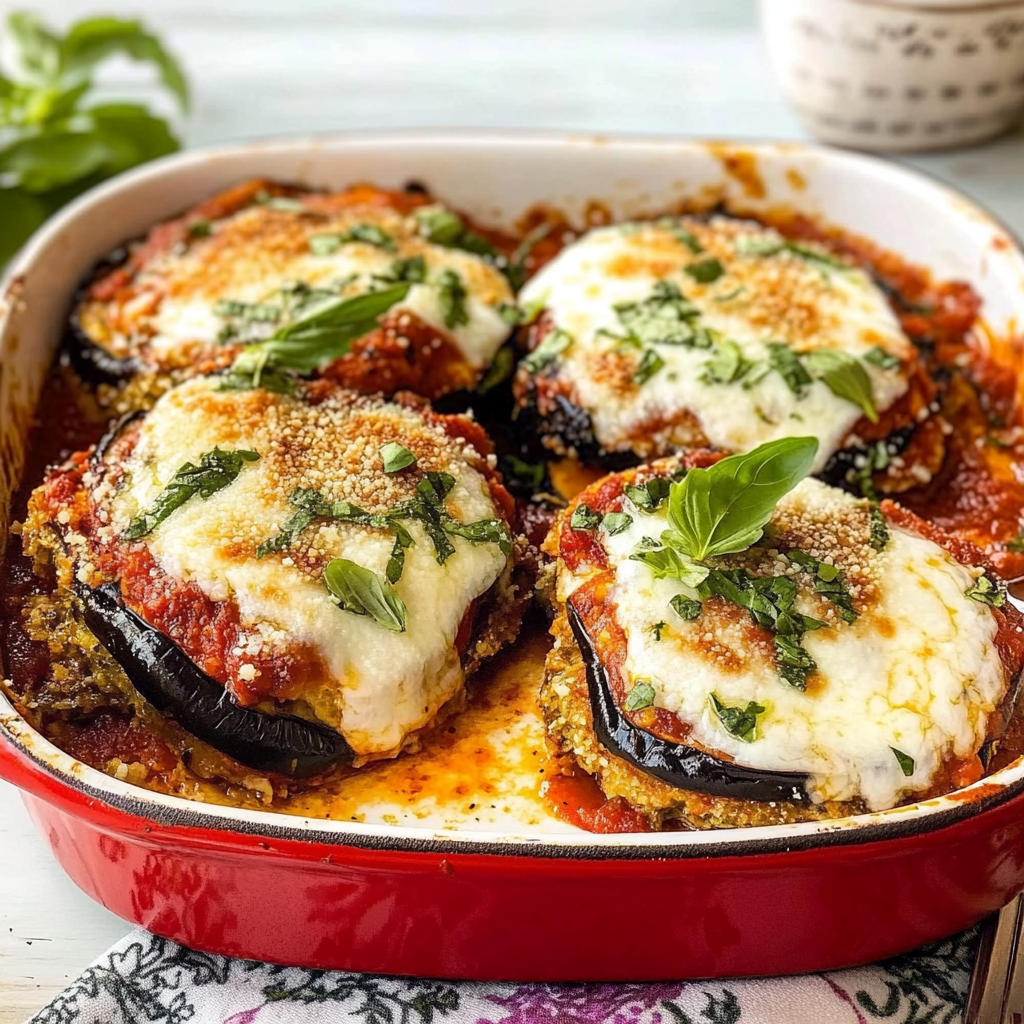 Recipe preparation for Classic Bread Eggplant Parmesan