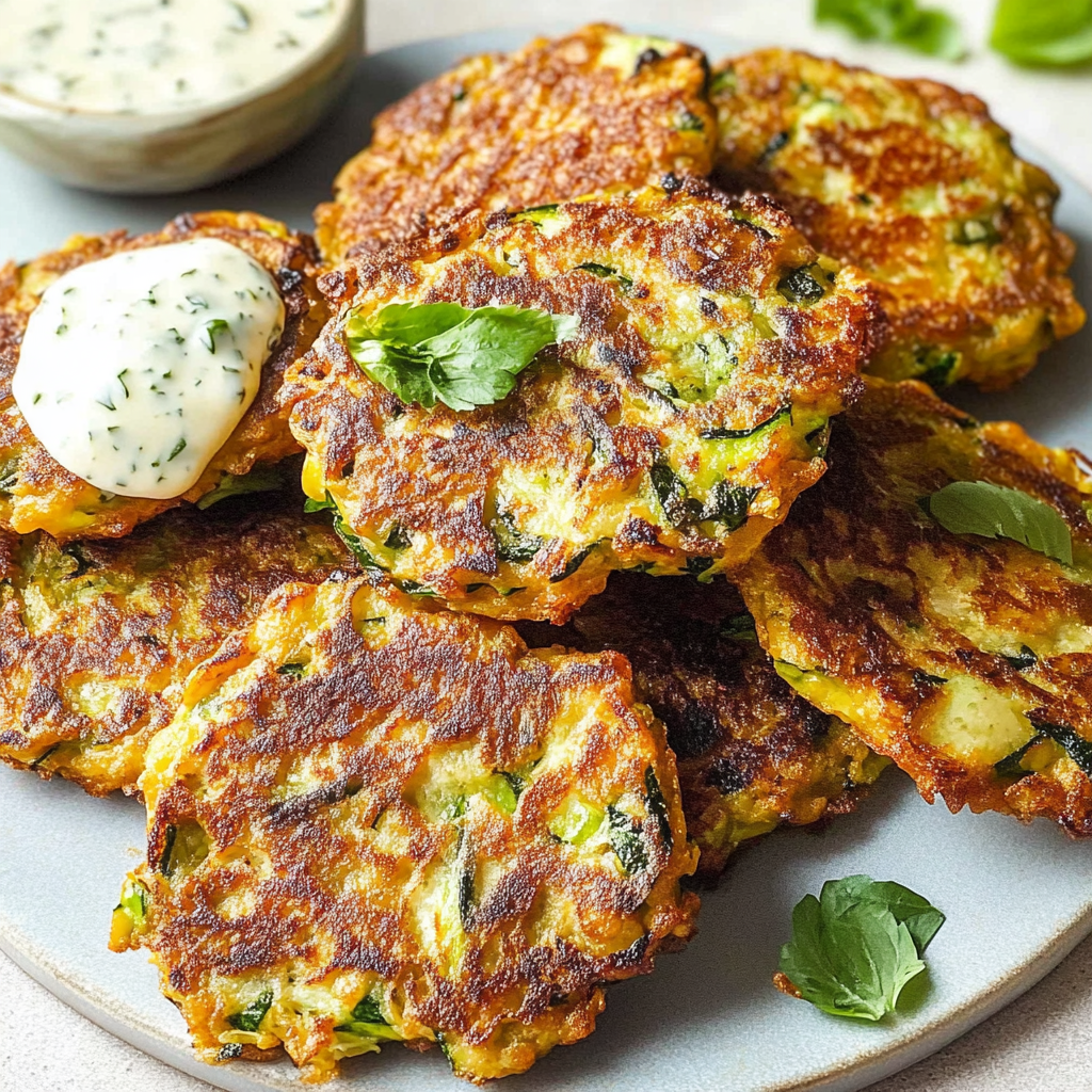Recipe preparation for Air Fryer Zucchini Fritters