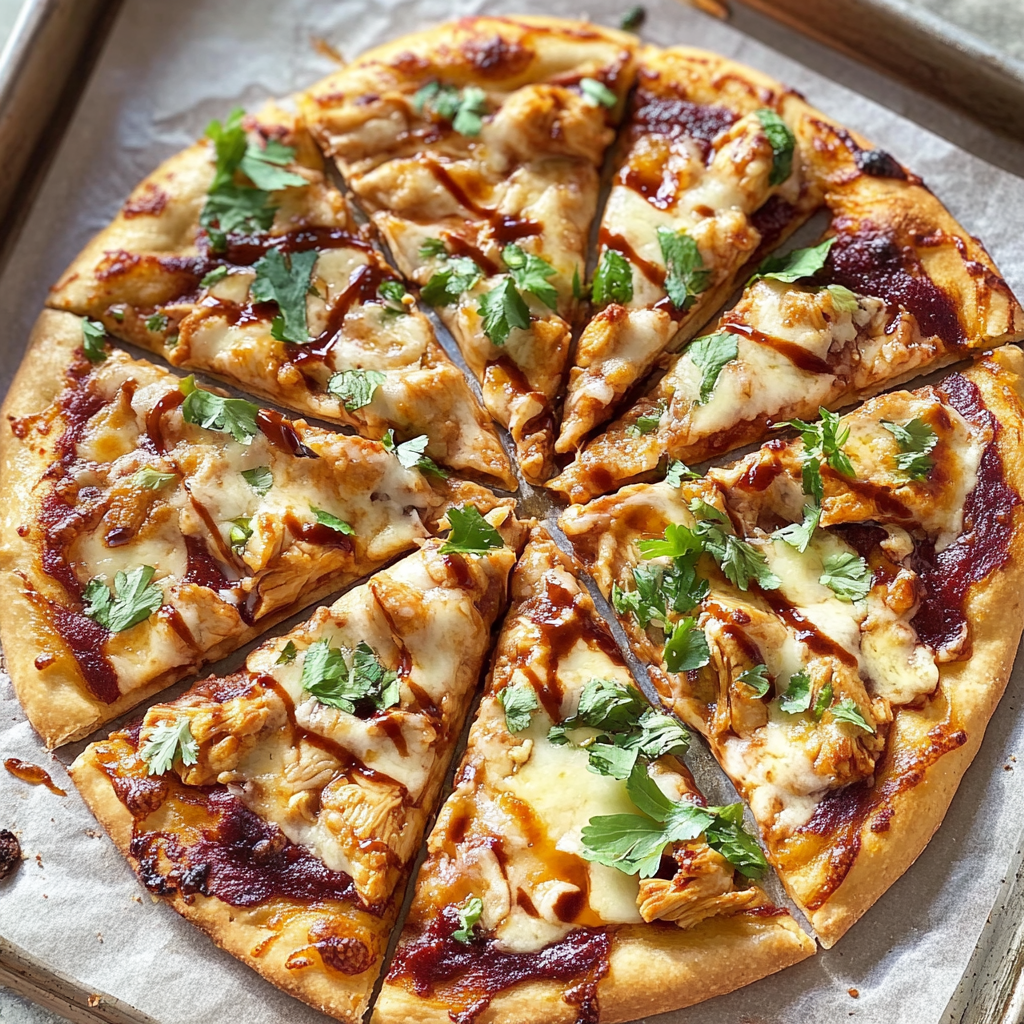 Recipe preparation for BBQ Chicken Pizza