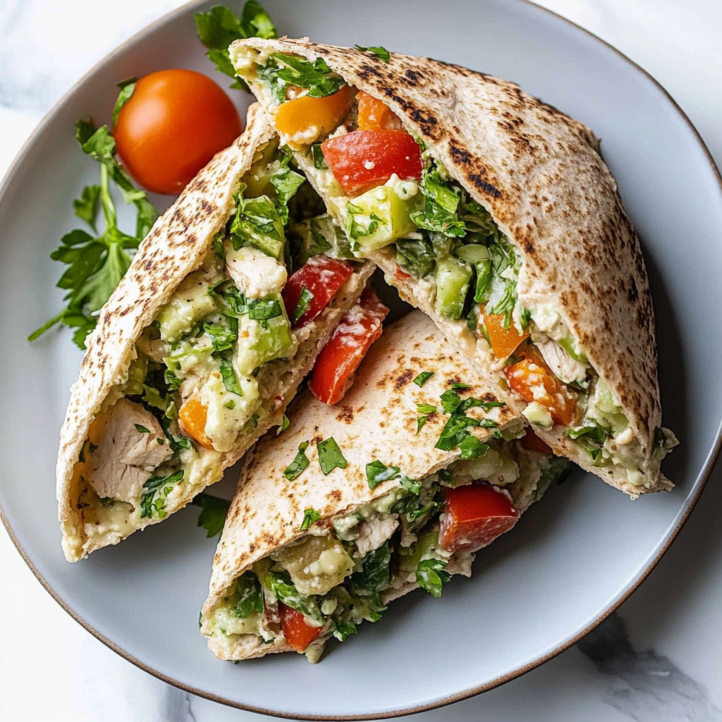 Recipe preparation for Classic Chicken Salad Pita Pockets
