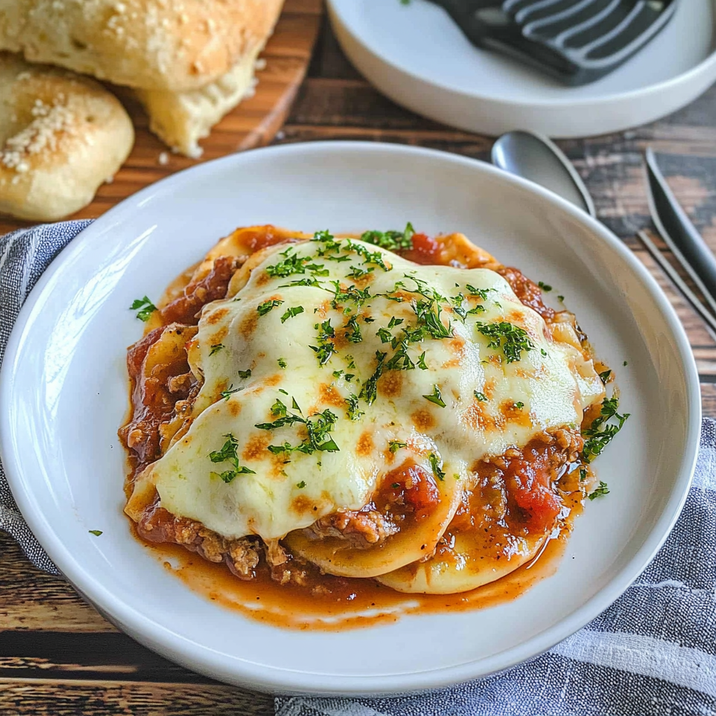 Recipe preparation for Slow Cooked Ravioli