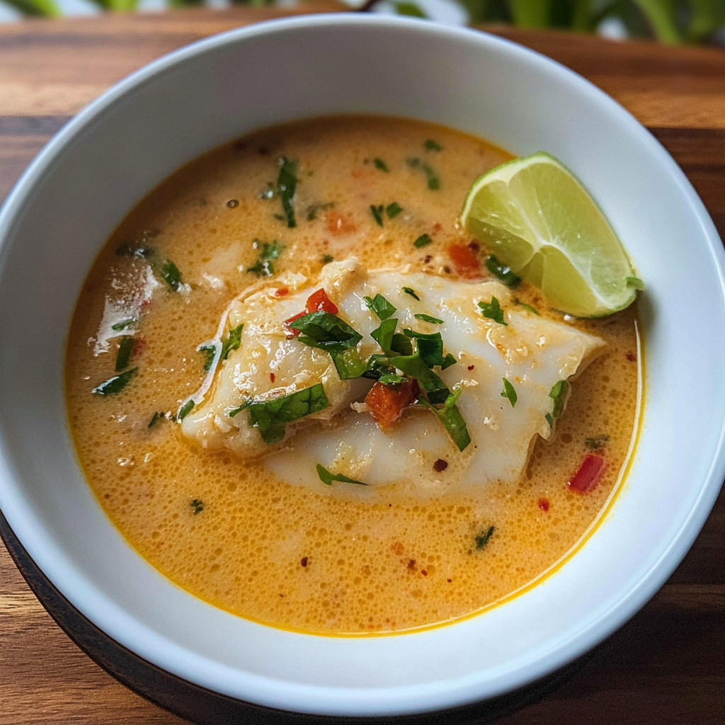Recipe preparation for Coconut Lime Fish Soup