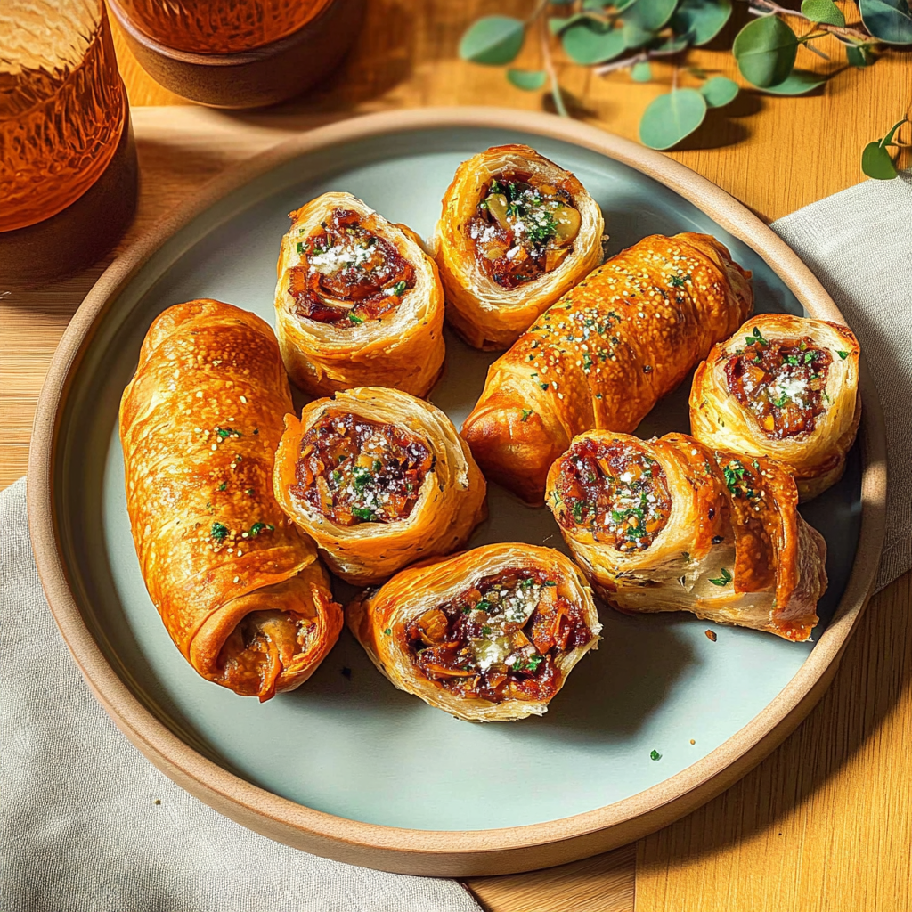 Recipe preparation for French Onion Sausage Rolls