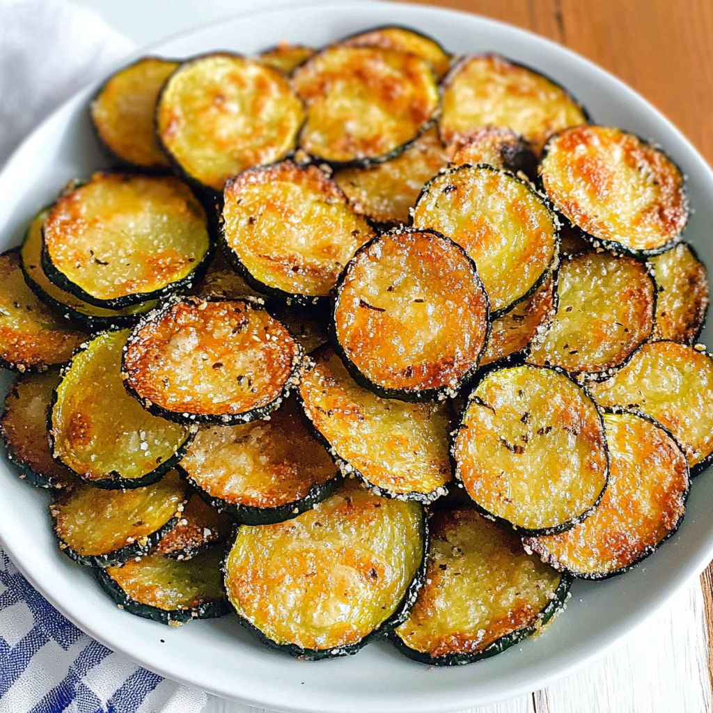 Recipe preparation for Baked Zucchini Chips