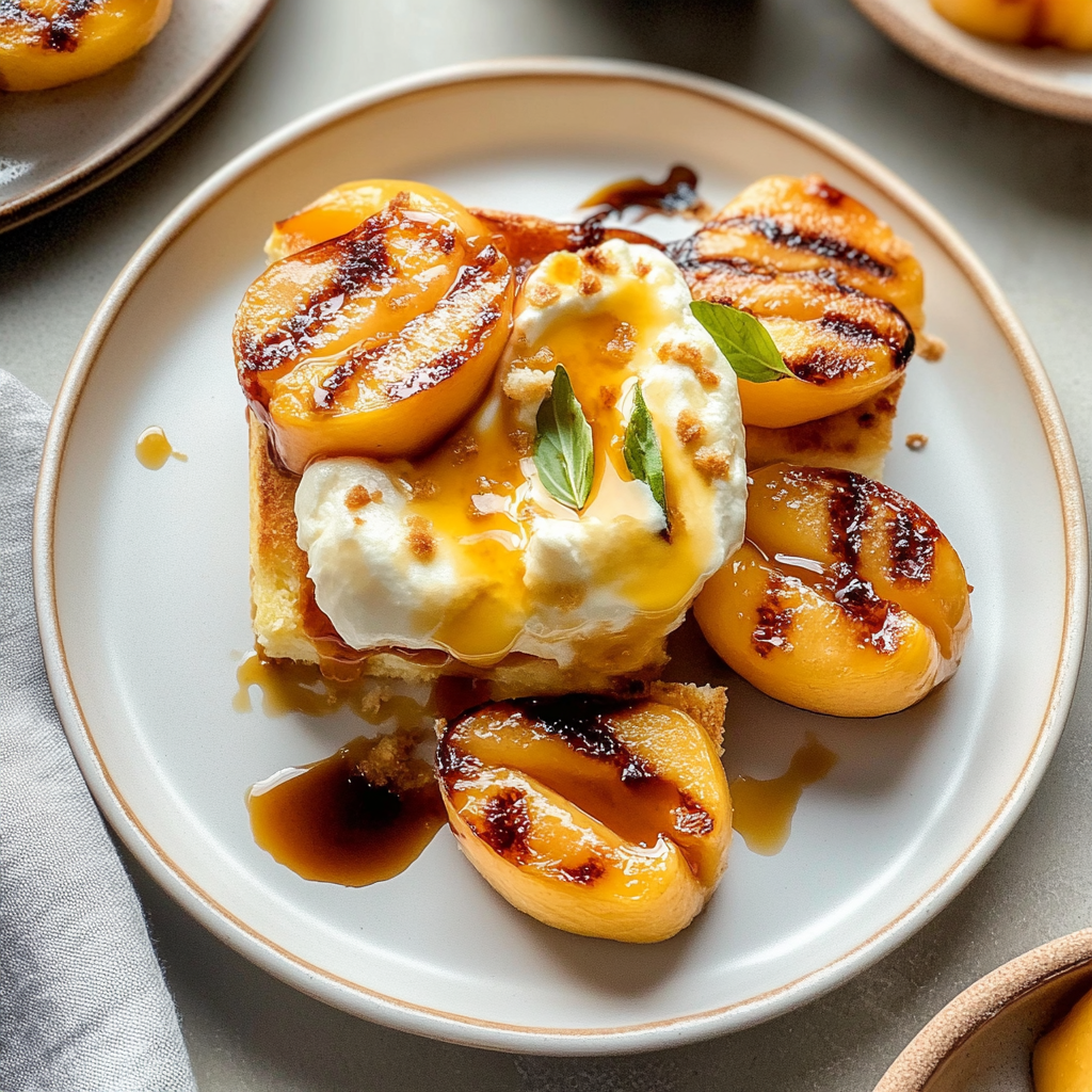 Recipe preparation for Grilled Peaches