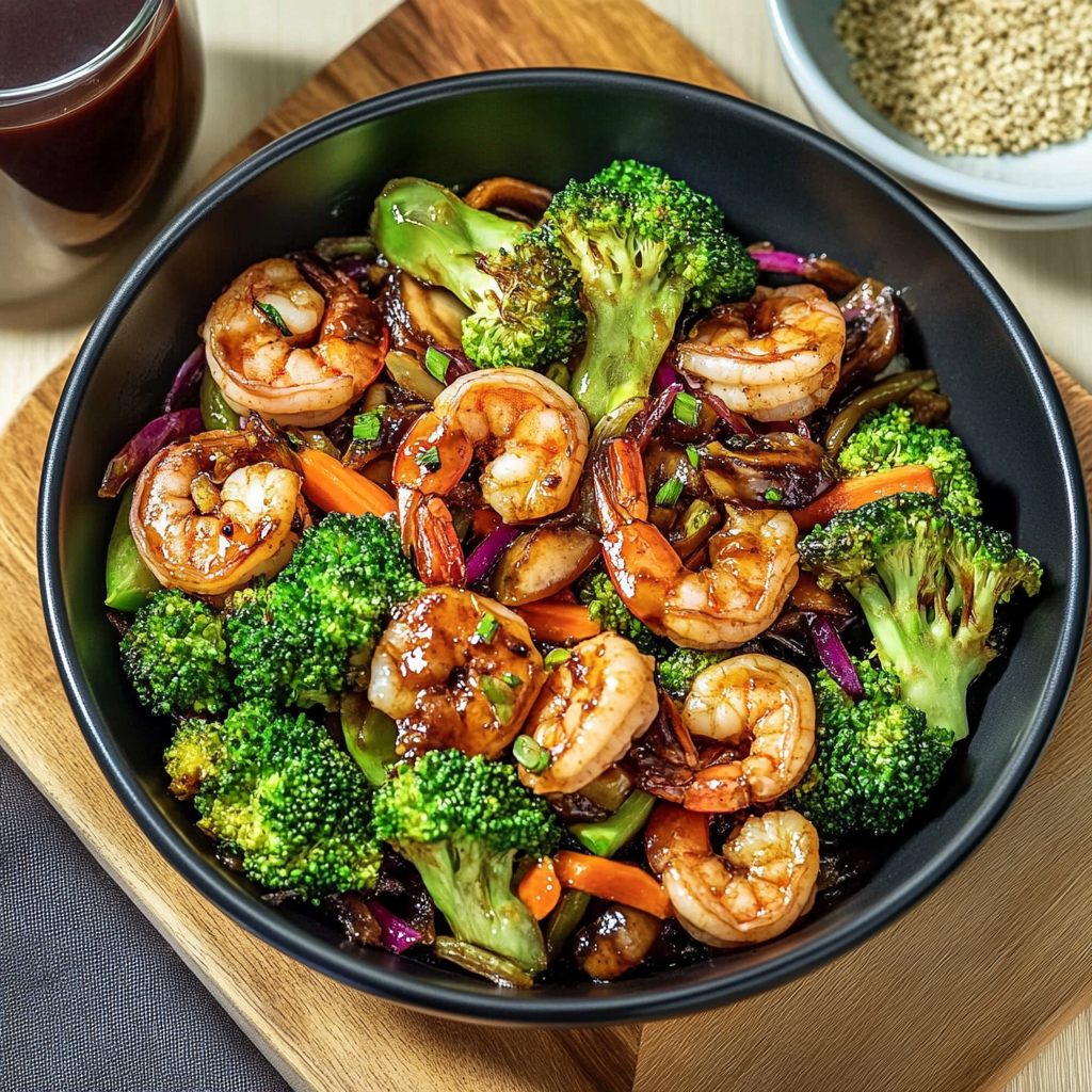 Recipe preparation for Teriyaki Shrimp Stir Fry