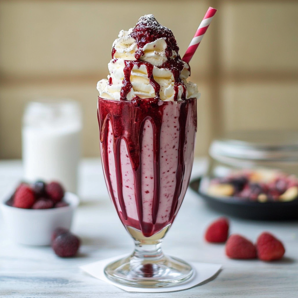 Recipe preparation for Vampire Bite Red Wine Milkshake