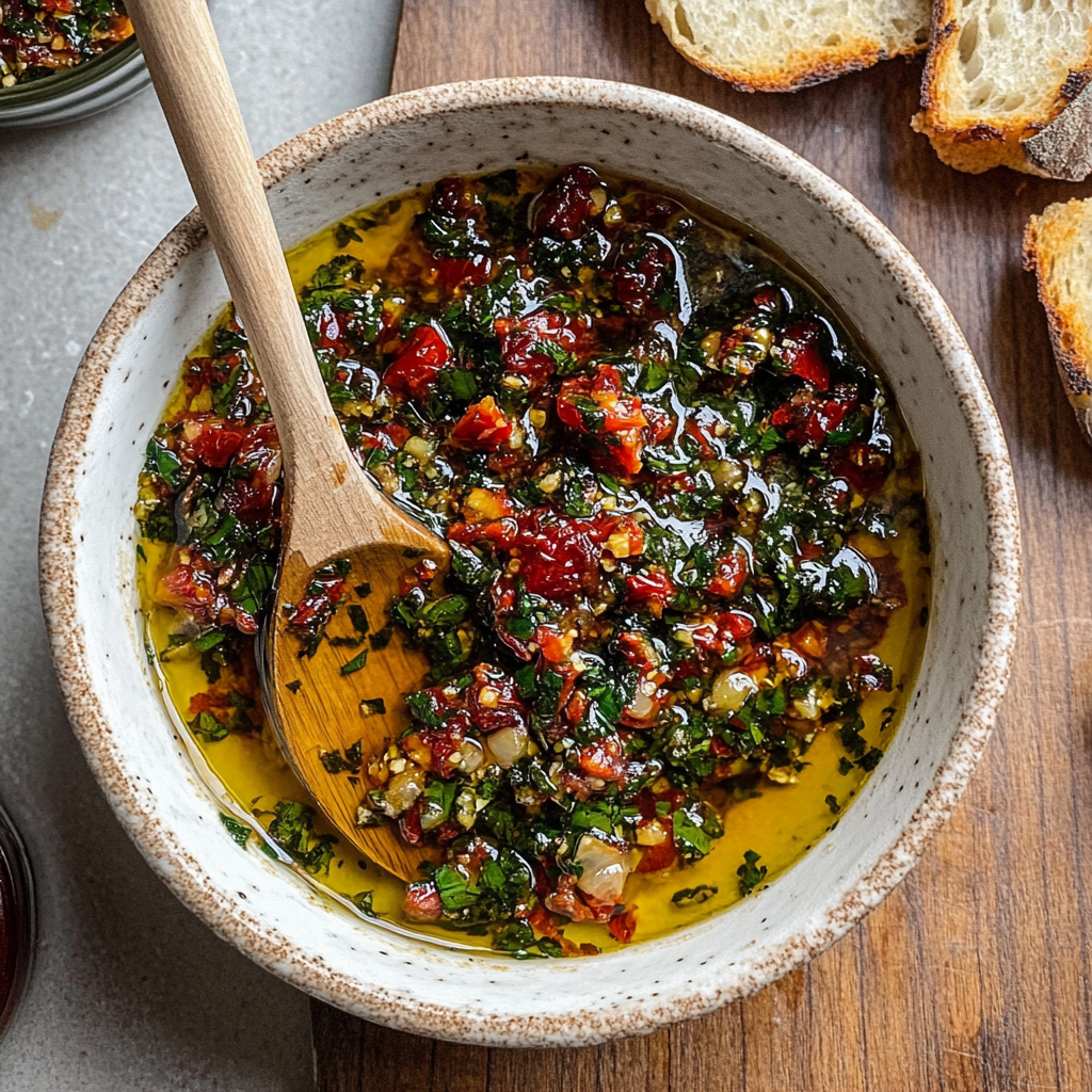 Recipe preparation for Sun-Dried Tomato Olive Oil Bread Dip