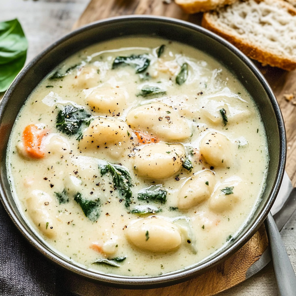 Recipe preparation for Asiago Chicken and Gnocchi soup