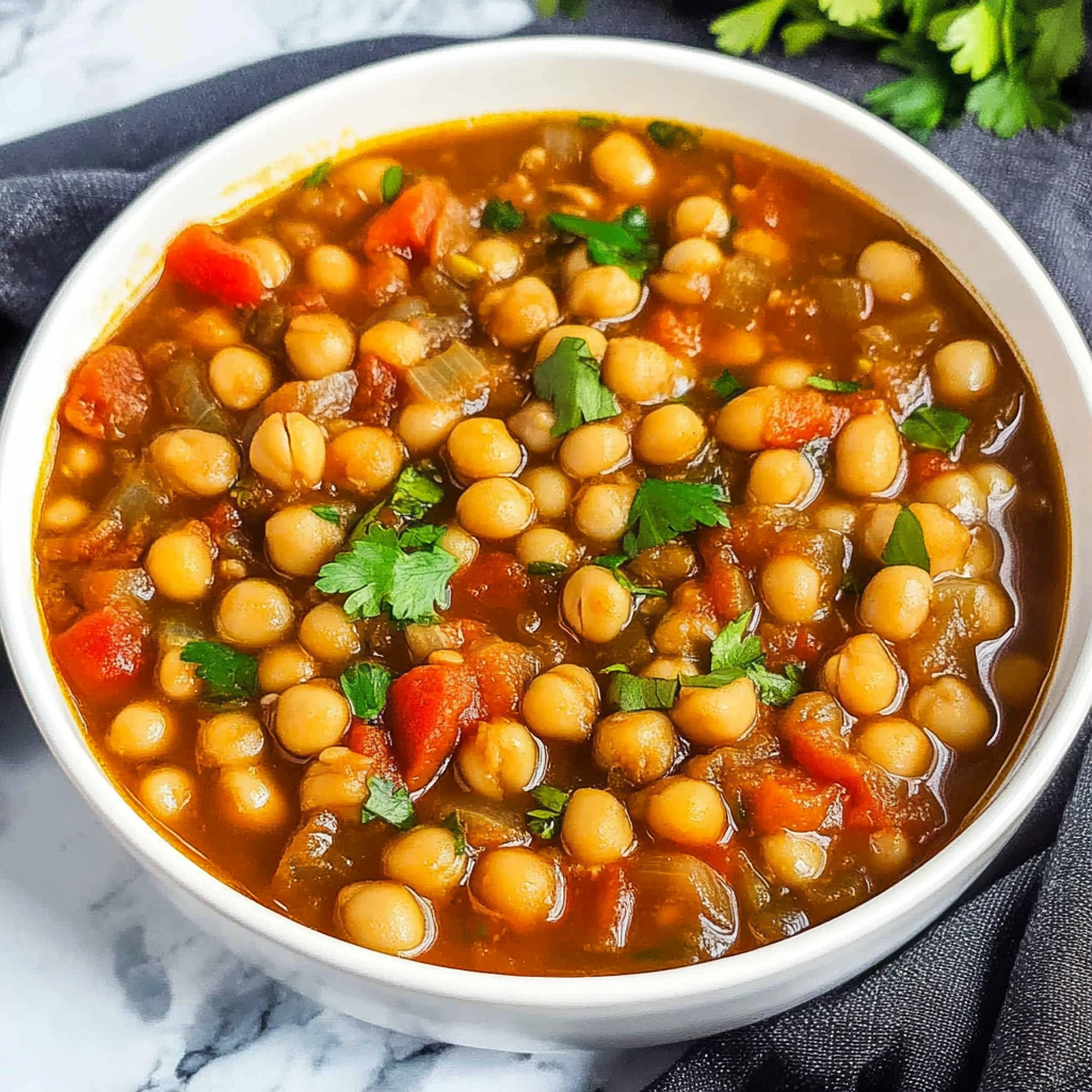 Recipe preparation for Tuscan Chickpea Soup