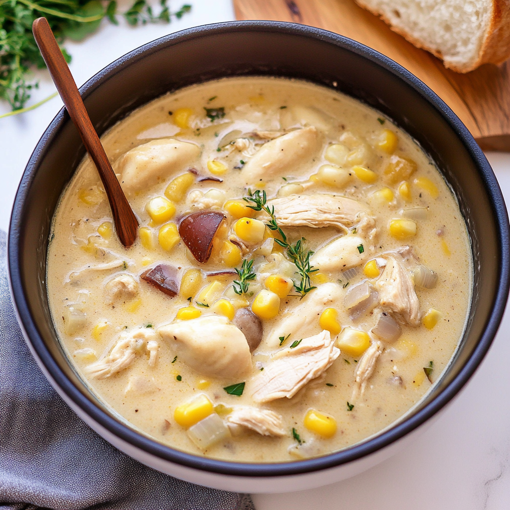 Recipe preparation for Crockpot Chicken Corn Chowder
