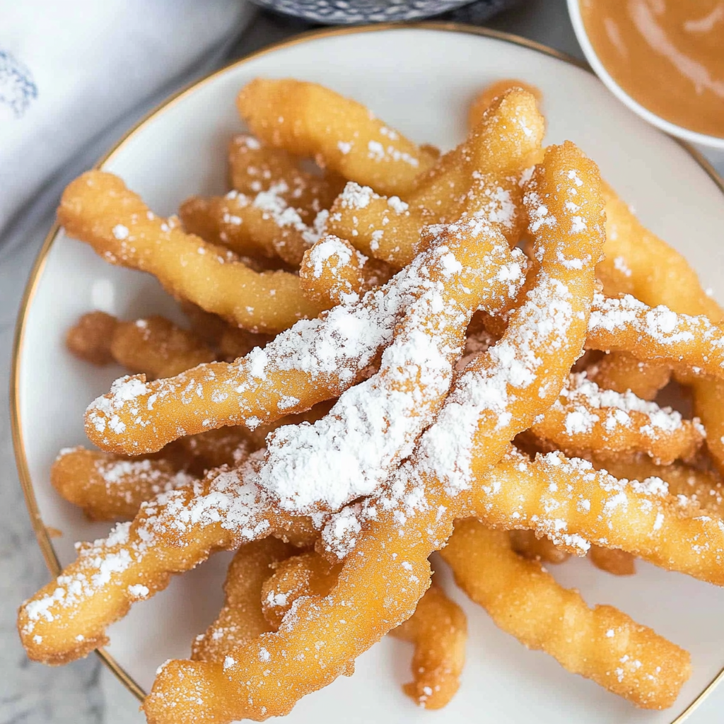 Recipe preparation for Crispy Funnel Cake Sticks