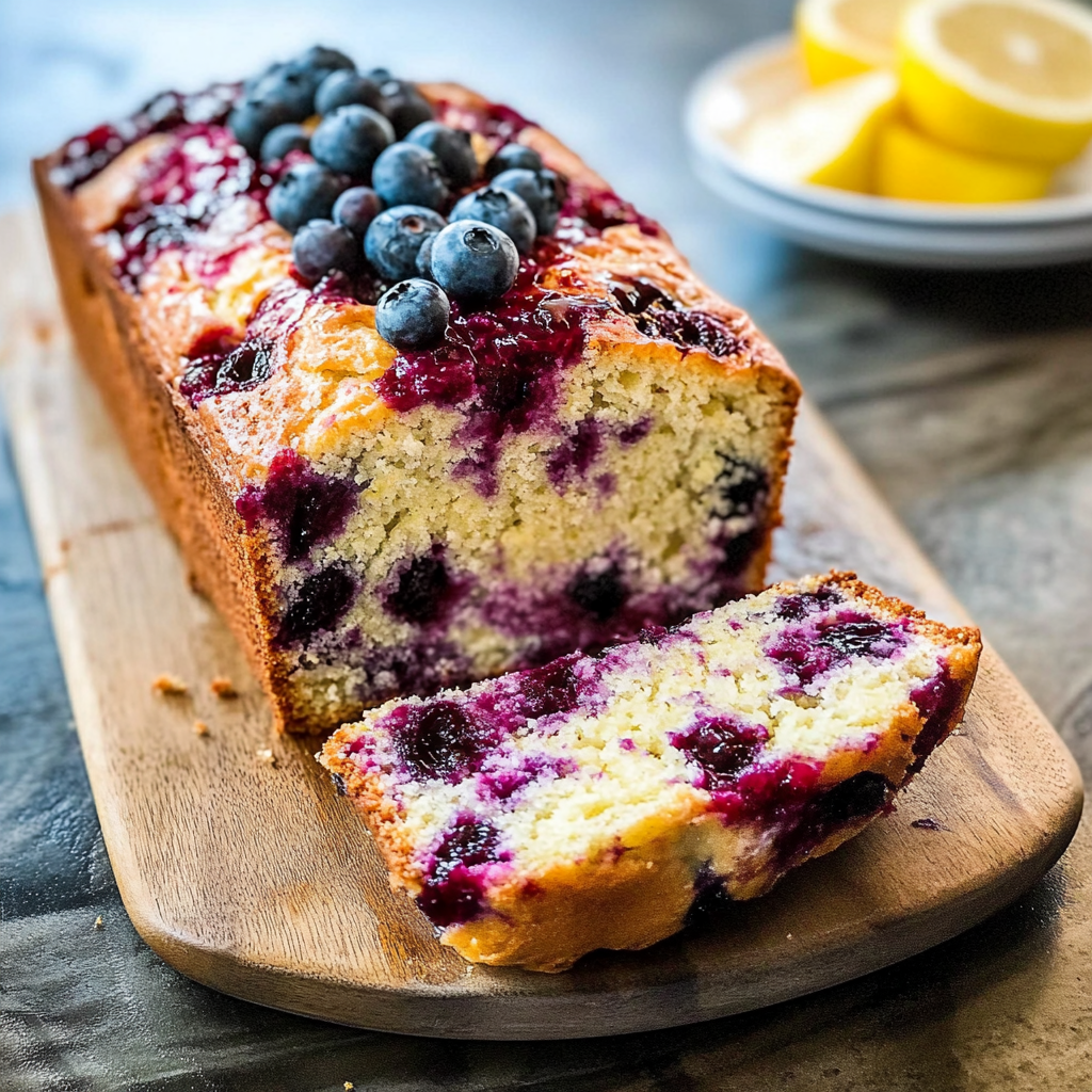 Recipe preparation for Lemon Blueberry Yogurt Loaf