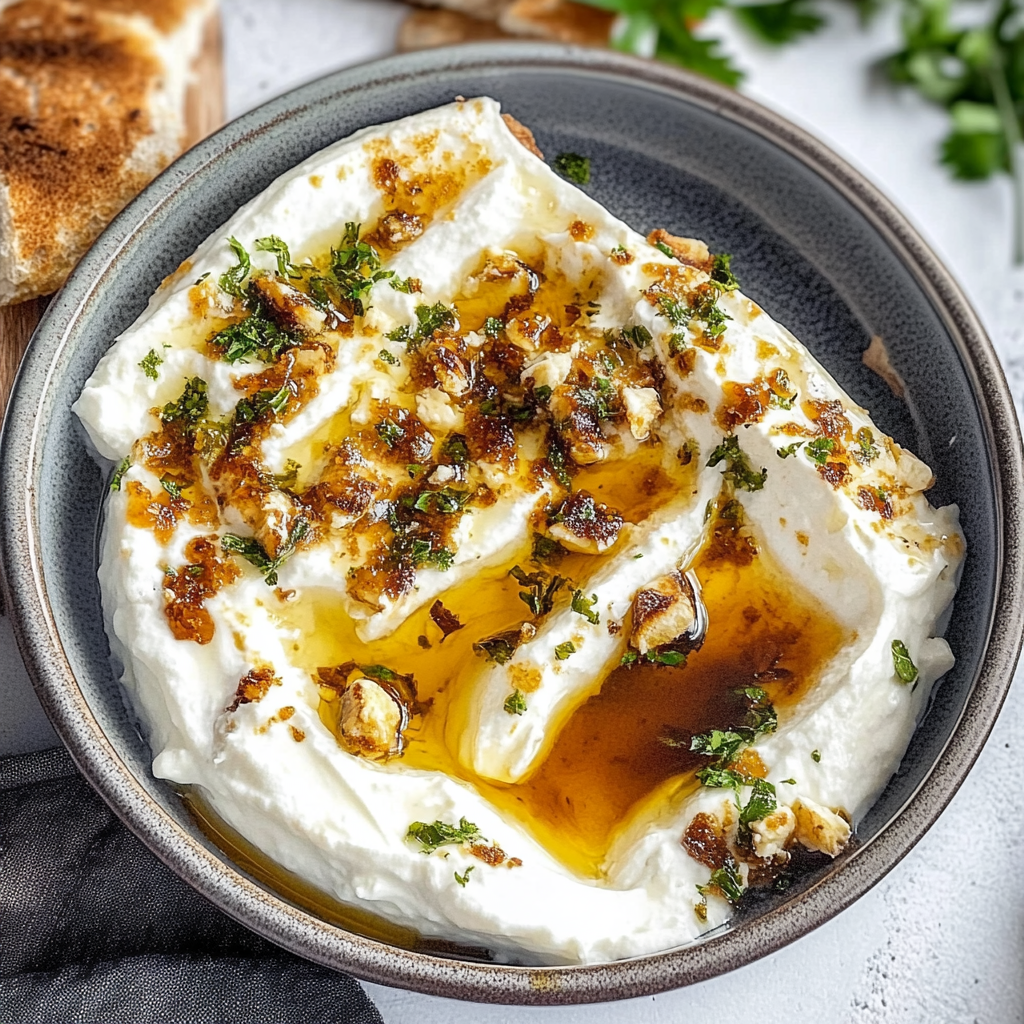 Recipe preparation for Whipped Feta with Honey: A Creamy Delight