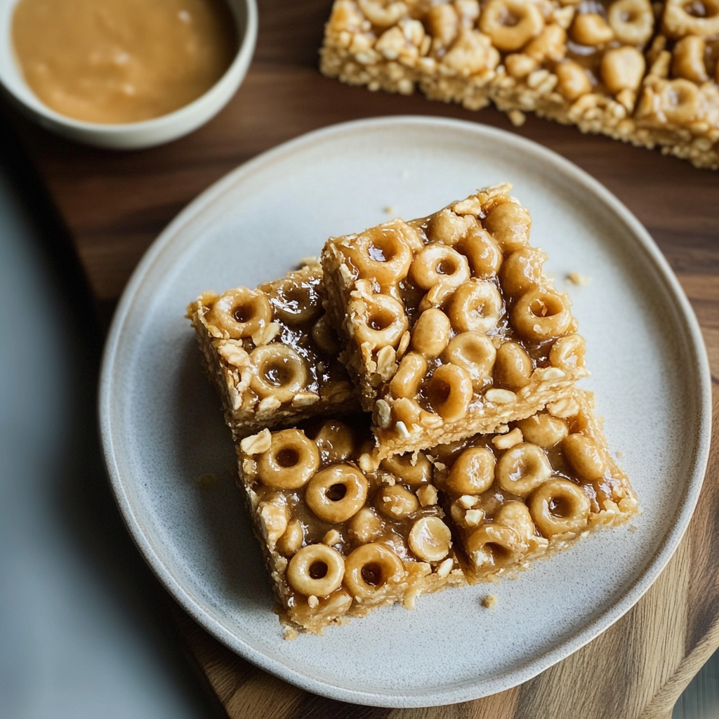 Recipe preparation for Peanut Butter Cheerios Bars
