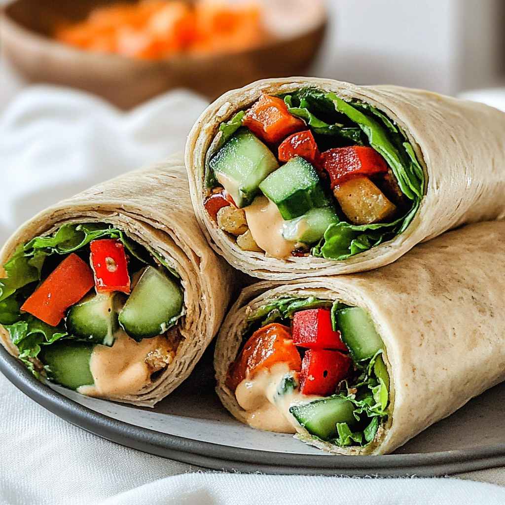 Recipe preparation for Roasted Veggie Wraps