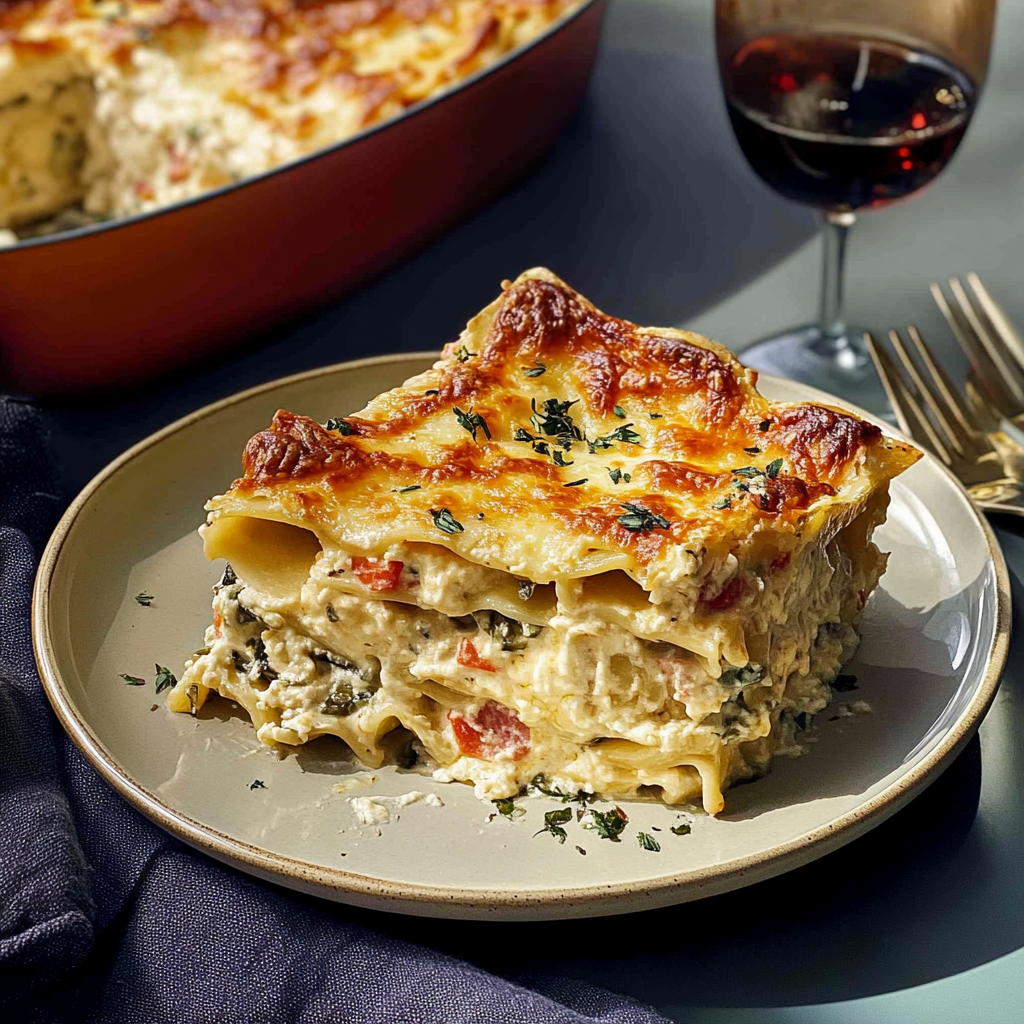 Recipe preparation for Homemade Seafood Lasagna