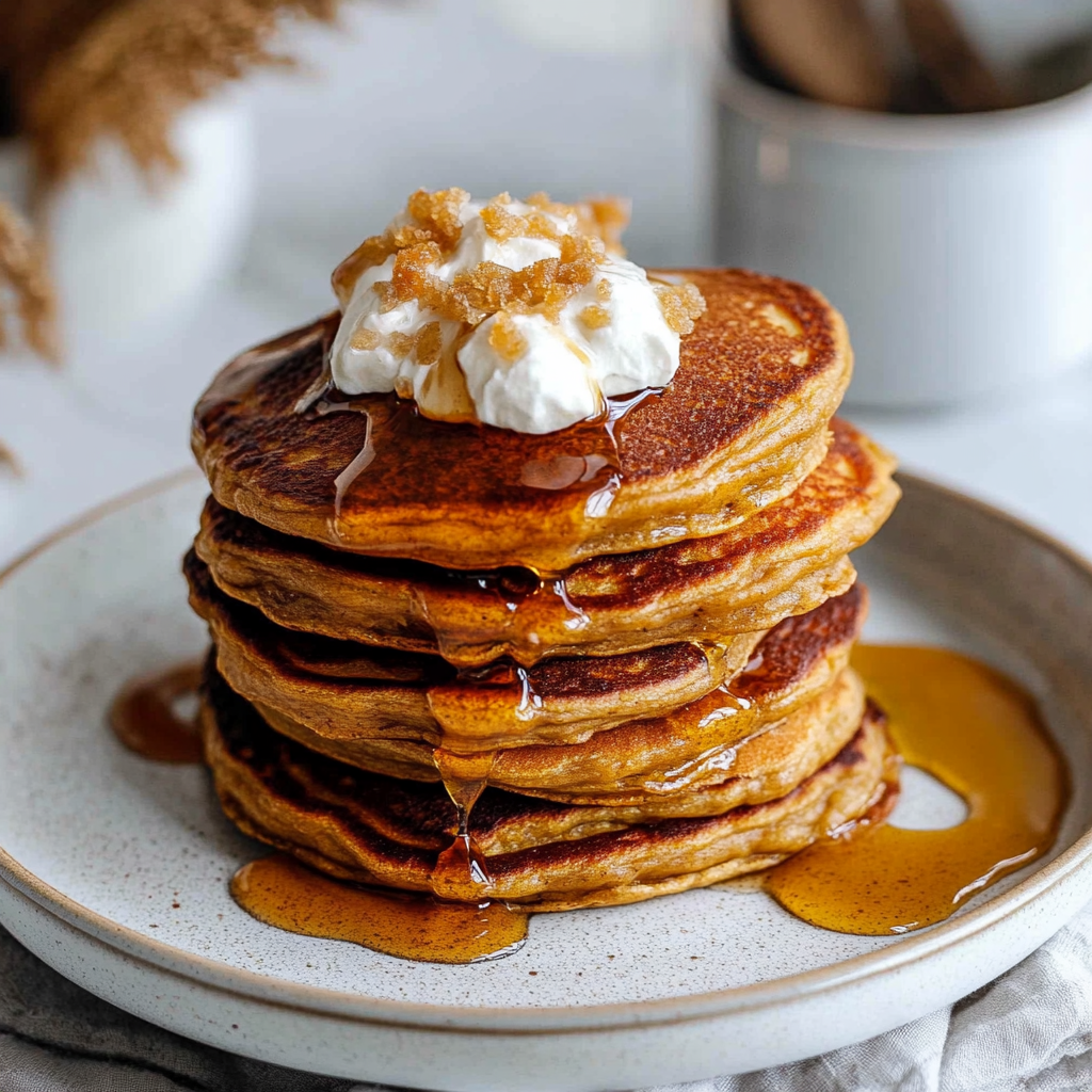 Recipe preparation for Pumpkin Pancakes