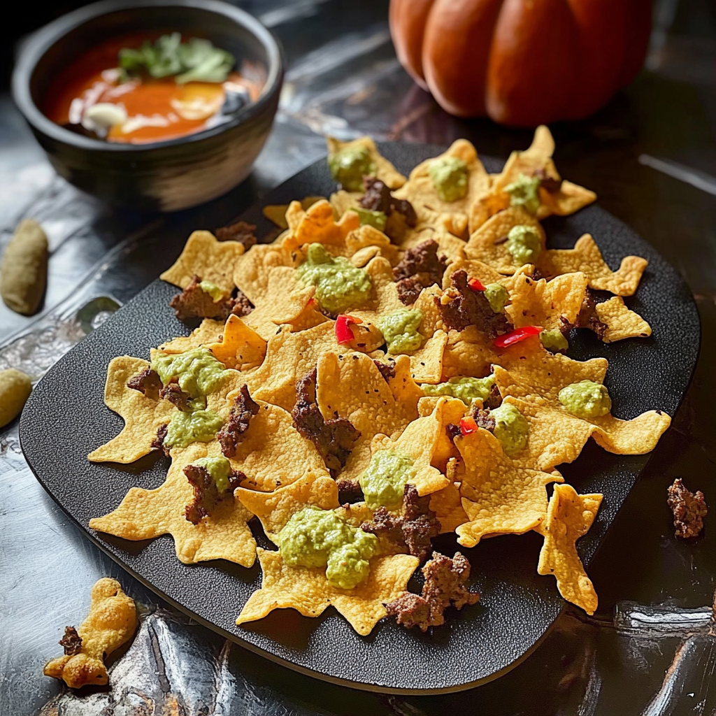 Recipe preparation for Halloween Nachos