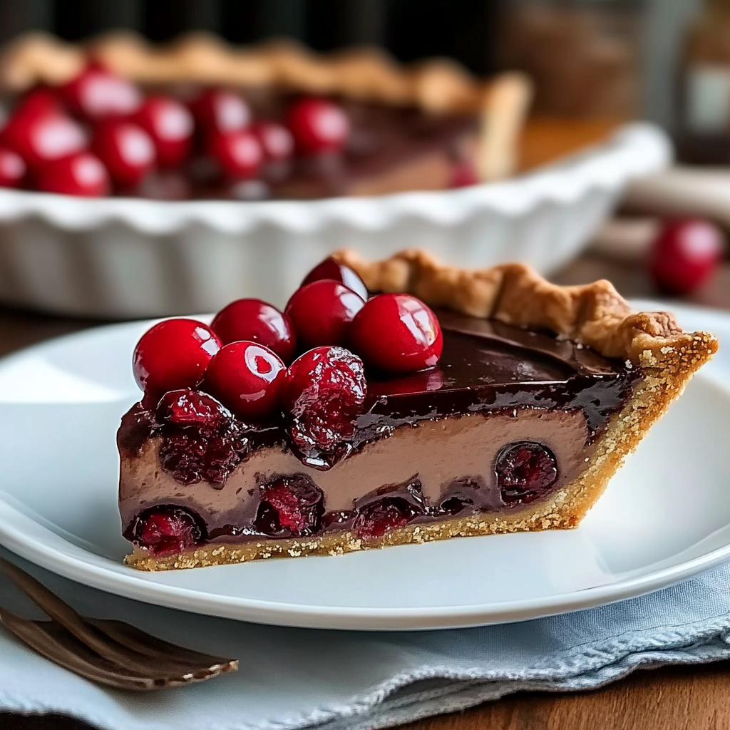 Recipe preparation for Chocolate Cherry Cream Pie