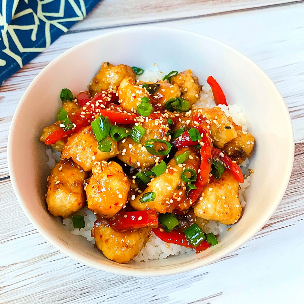 Recipe preparation for Quick Sweet Chili Chicken Bowl Recipe