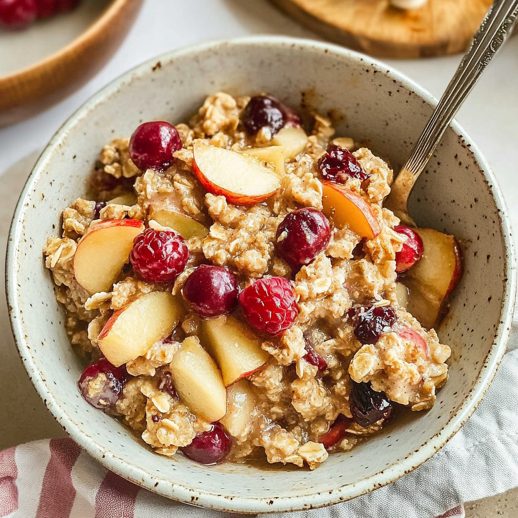Recipe preparation for High‑Fiber Apple‑Cranberry Baked Oats