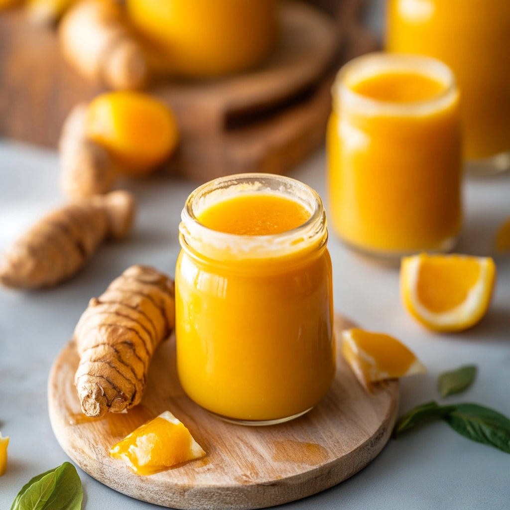 Recipe preparation for Frozen Lemon‑Ginger‑Turmeric Shots
