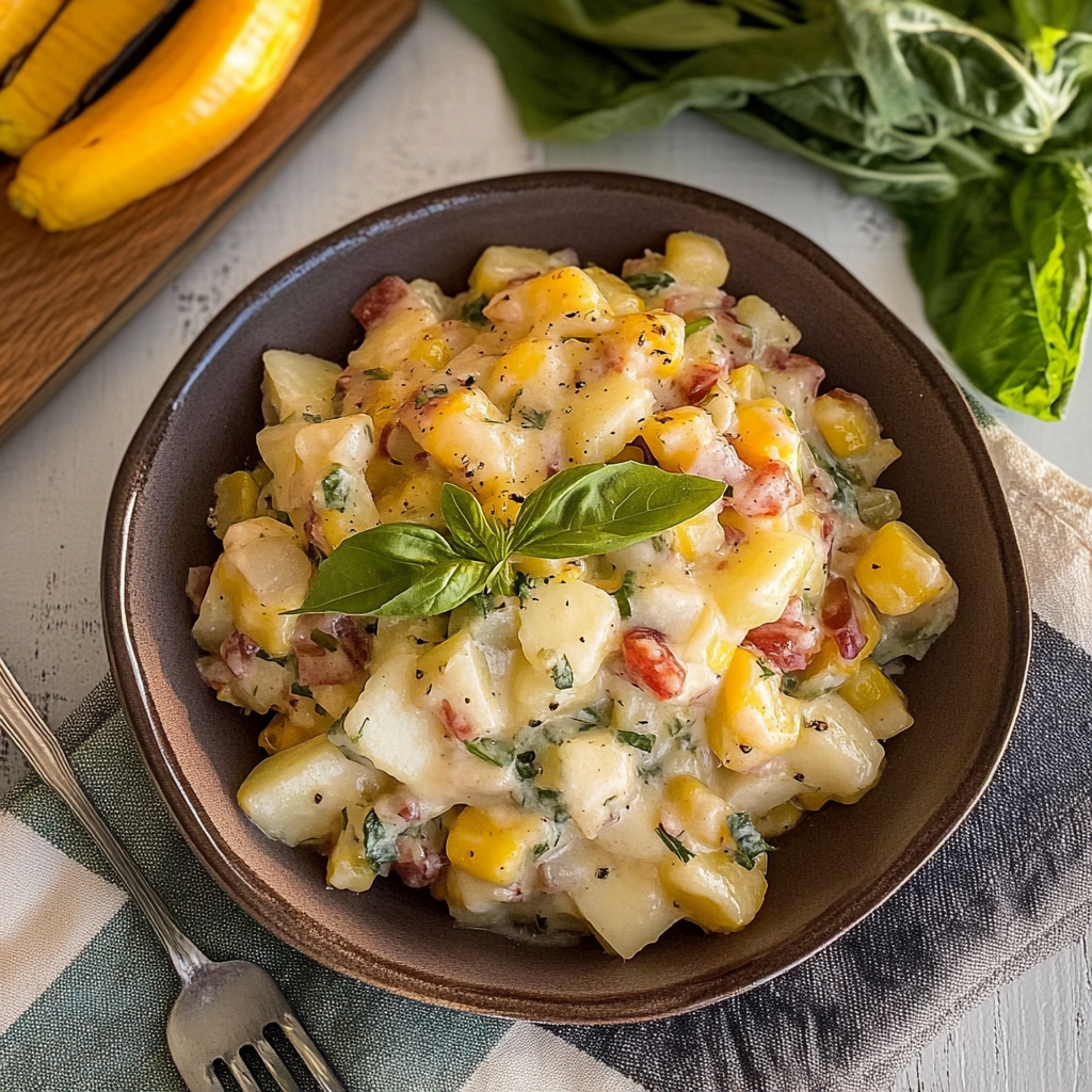 Recipe preparation for Corn & Potato Salad with Lemon-Buttermilk Dressing