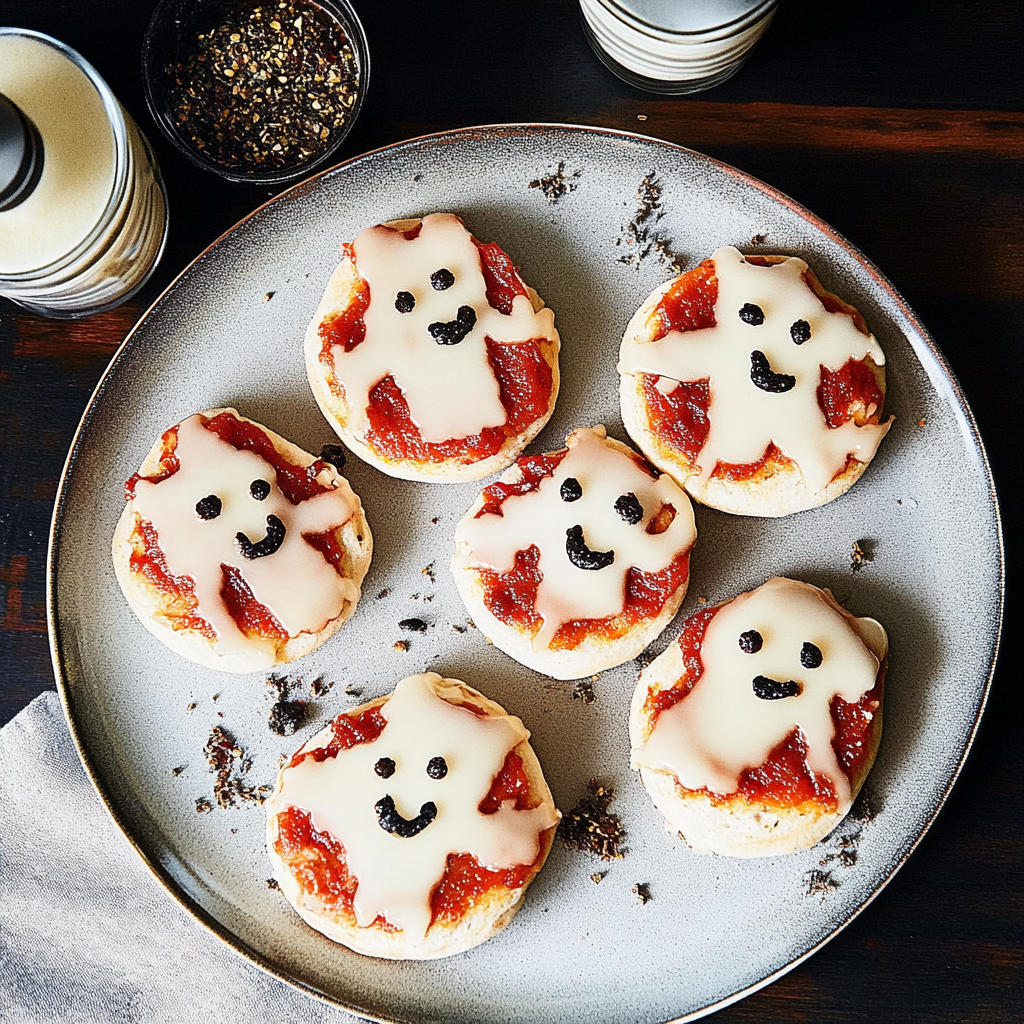 Recipe preparation for Ghost Pizza Bagels