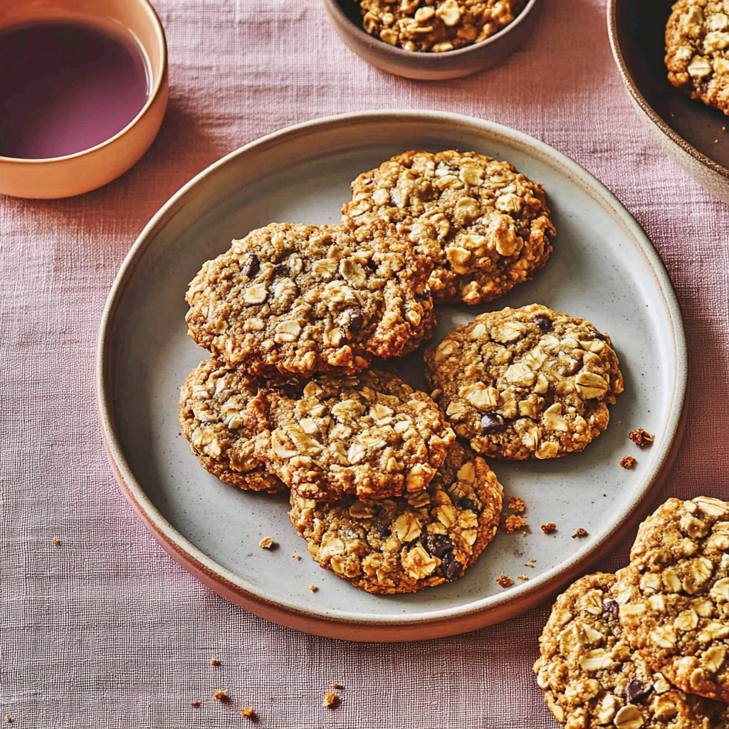 Recipe preparation for Delicious Honey Oatmeal Cookies