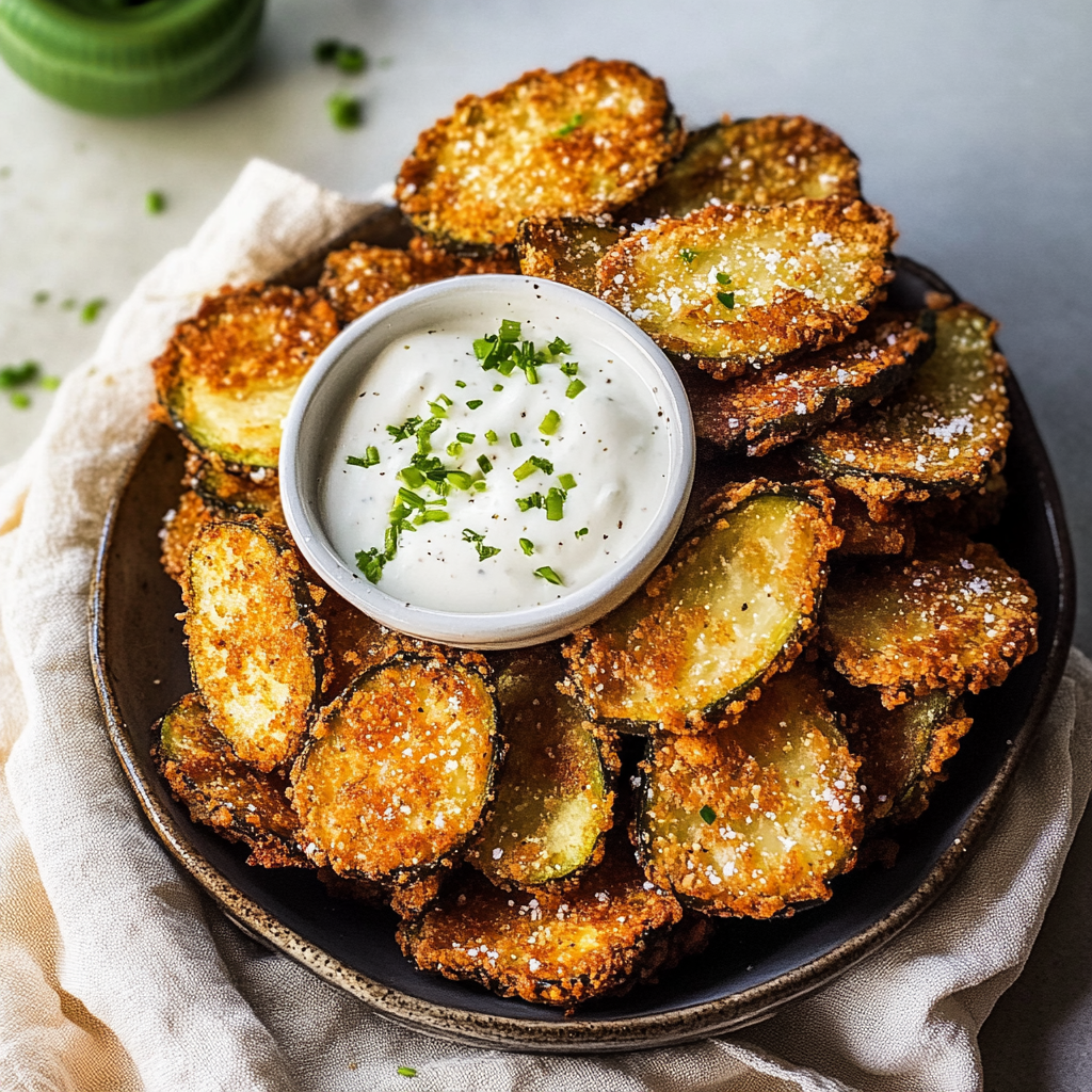 Recipe preparation for Air Fryer Fried Pickles Recipe