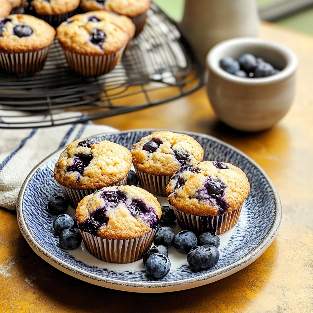 Recipe preparation for Healthy Greek Yogurt Blueberry Protein Muffins
