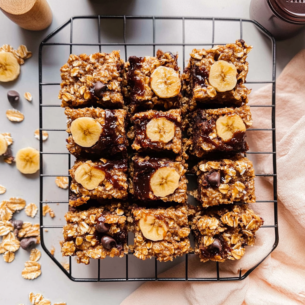 Recipe preparation for Banana Oatmeal Bars Recipe