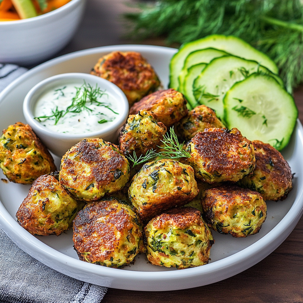 Recipe preparation for Zucchini Garlic Bites