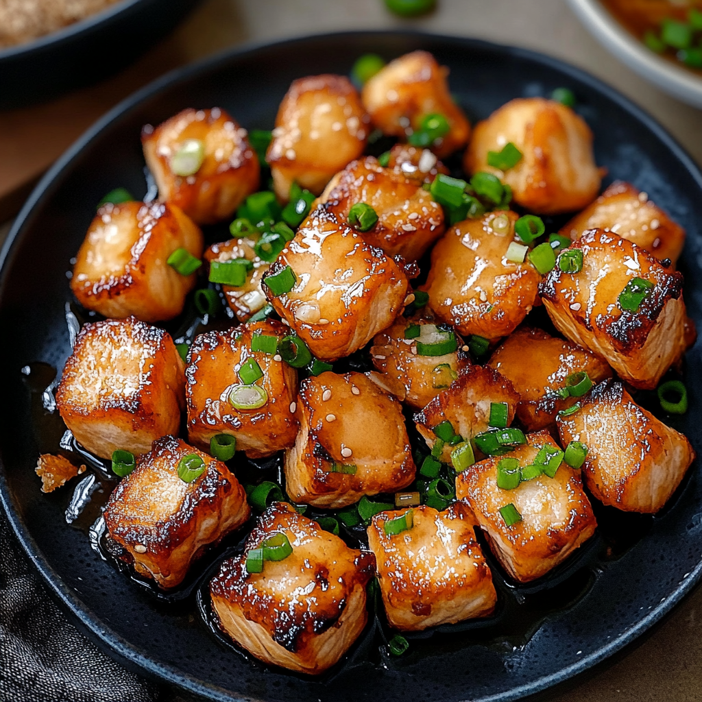 Recipe preparation for Crispy Bang Bang Salmon Bites