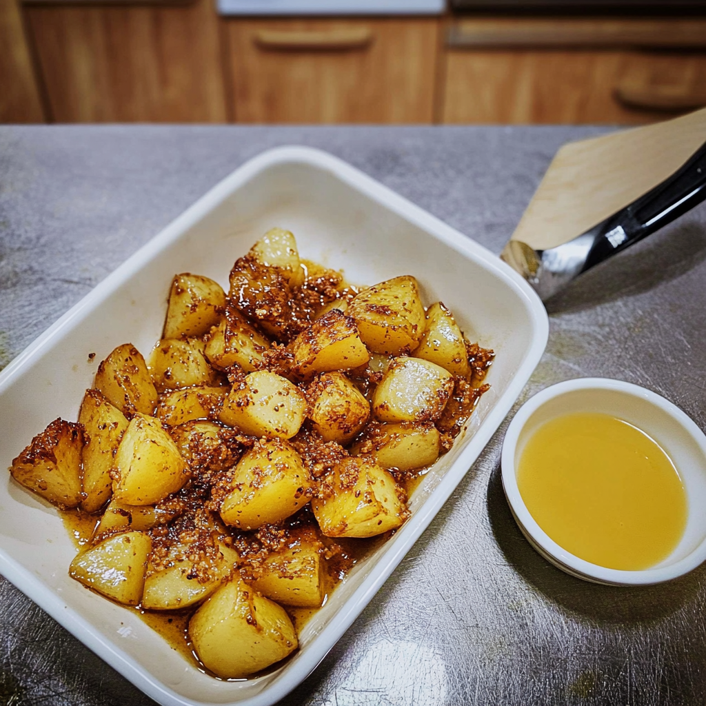 Recipe preparation for Honey Mustard Potatoes
