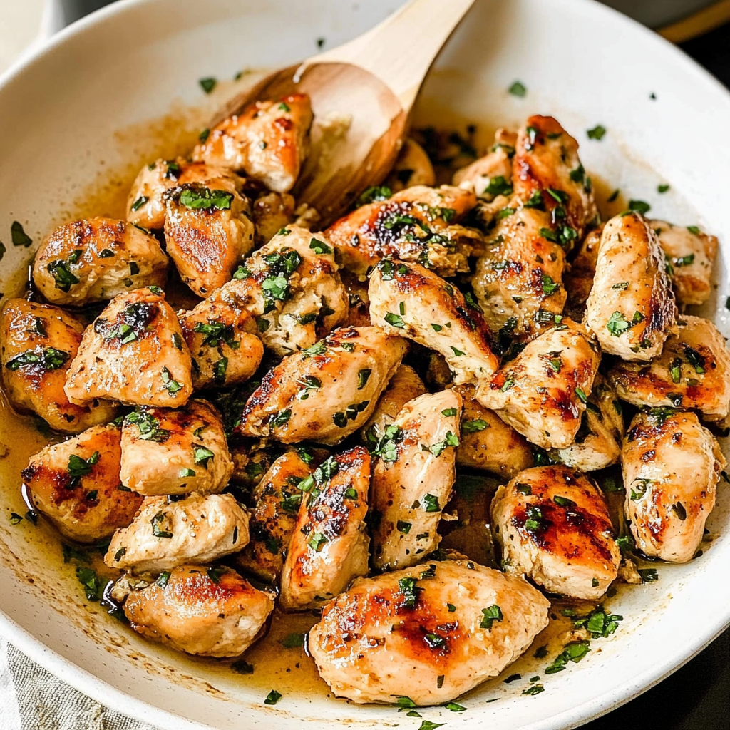 Recipe preparation for Garlic Butter Chicken Bites