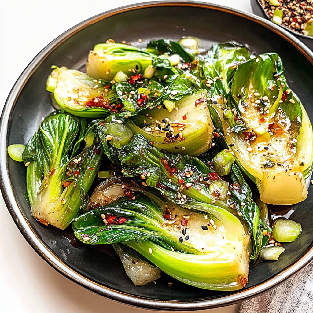 Recipe preparation for Sautéed Bok Choy