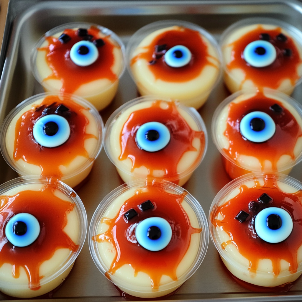 Recipe preparation for Halloween Eyeball Jello Shots