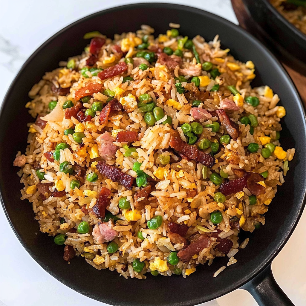 Recipe preparation for Beef Bacon Fried Rice