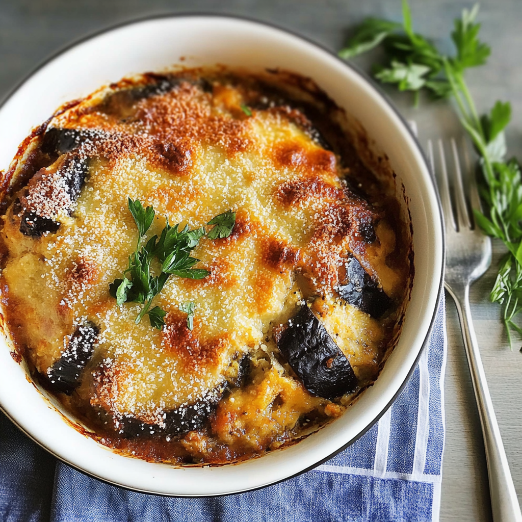 Recipe preparation for Classic Greek Eggplant Moussaka