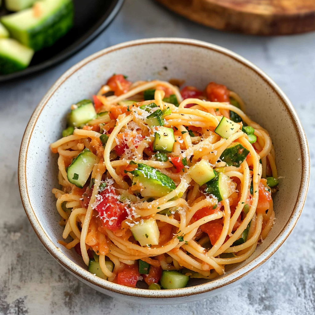 Recipe preparation for Delicious Italian Spaghetti Salad