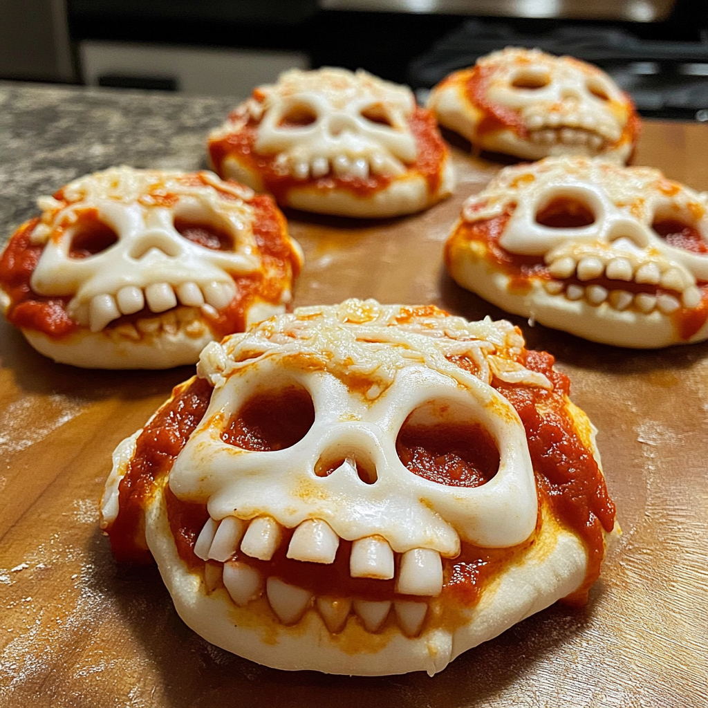Recipe preparation for Pizza Skulls: 7 Spooky Treats for Halloween Fun