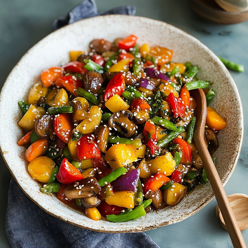 Recipe preparation for Vegetable stir fry