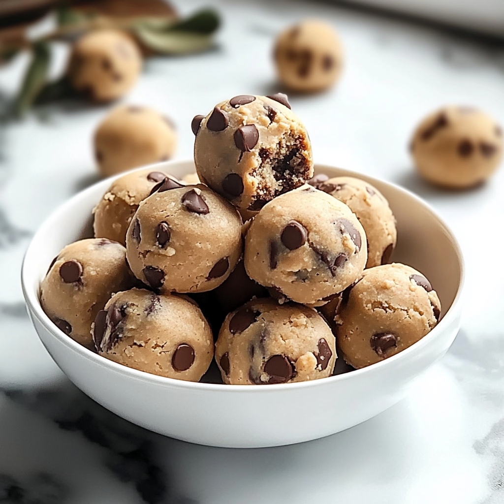 Recipe preparation for No-Bake Cookie Dough Bites