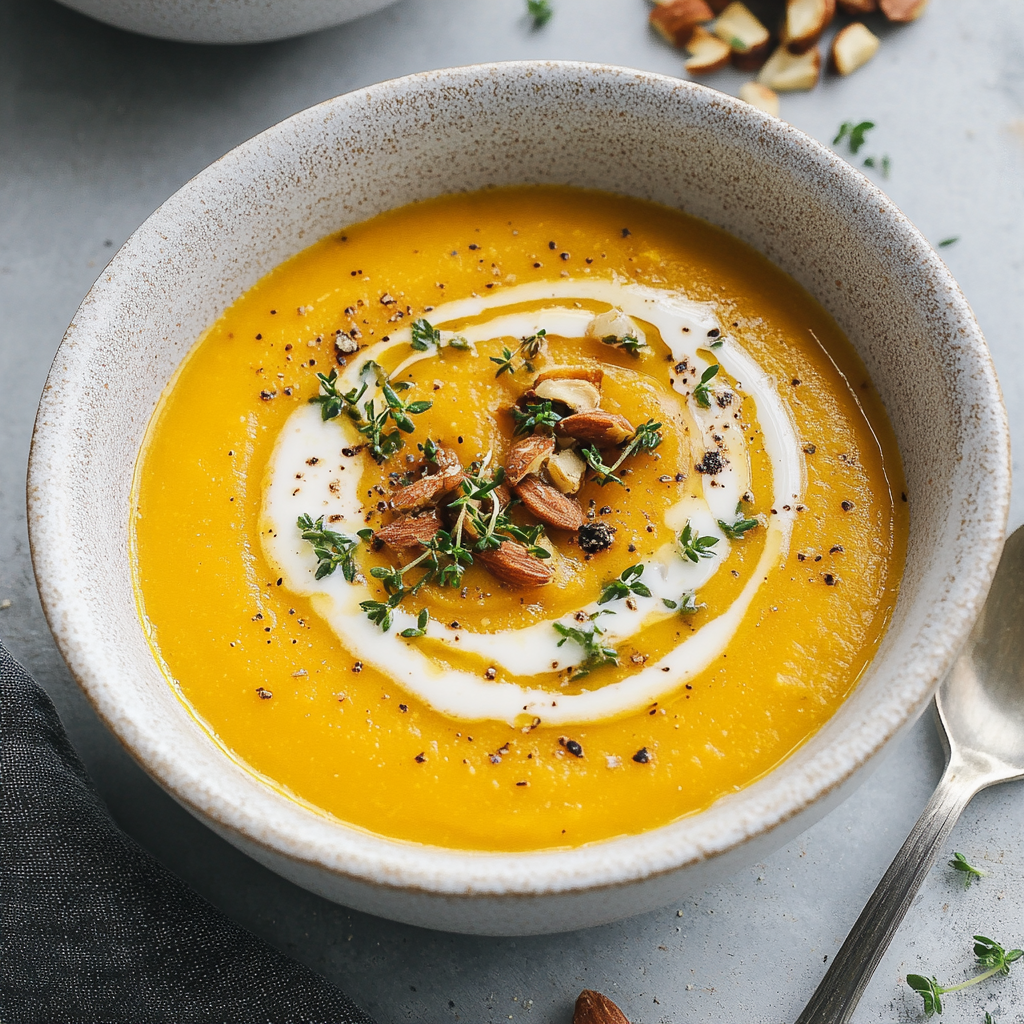 Recipe preparation for Creamy Butternut Squash Soup