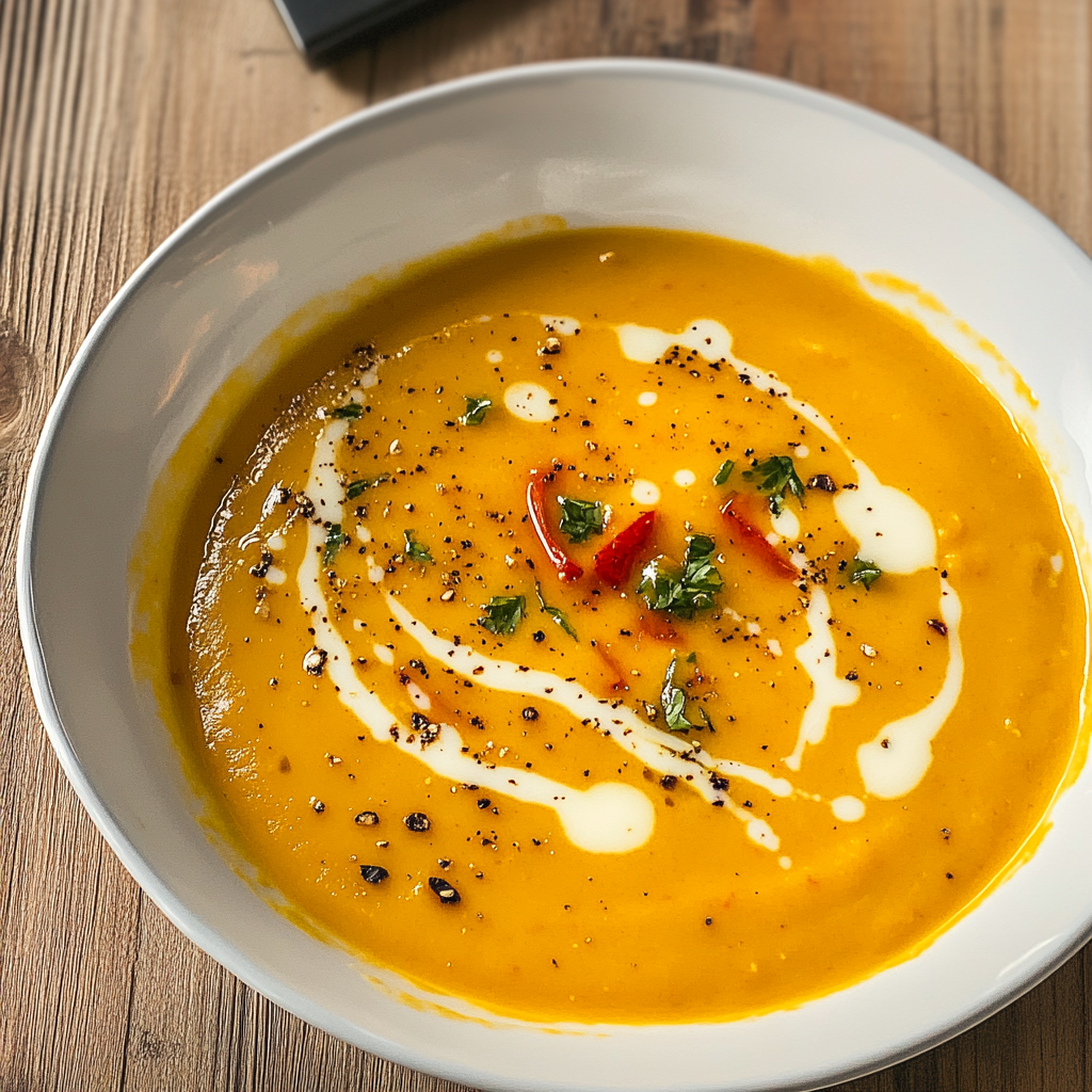 Recipe preparation for Spiced Butternut Squash Soup