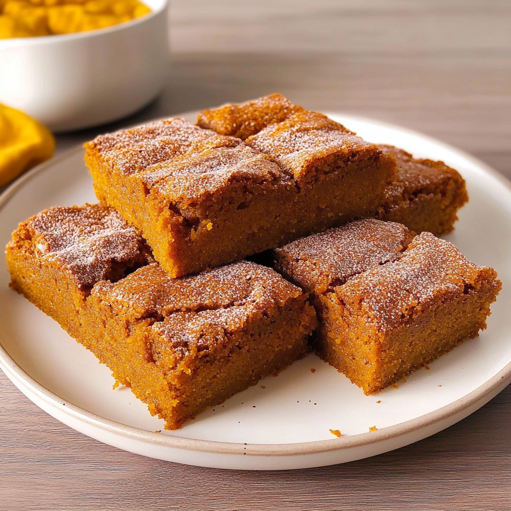 Recipe preparation for Pumpkin Snickerdoodle Blondies